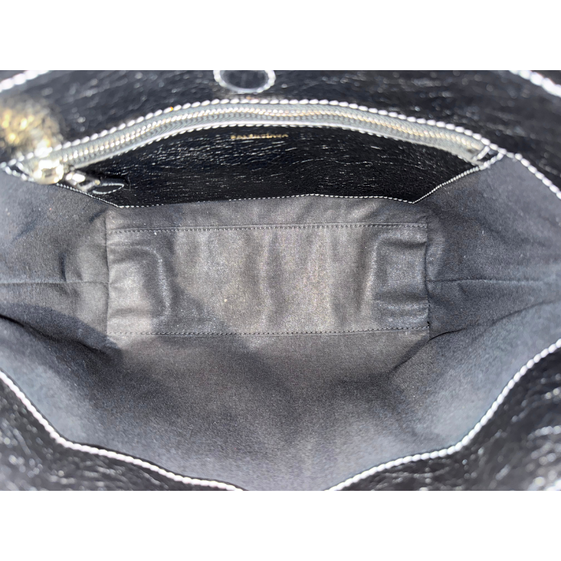Balenciaga Barbes East-West Striped Small Shopper Tote