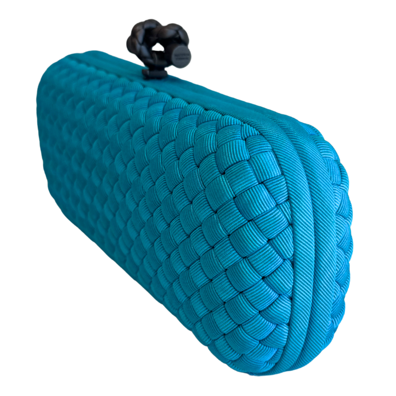 Bottega Veneta Satin Intreccio Impero Ayers Stretch Knot Clutch