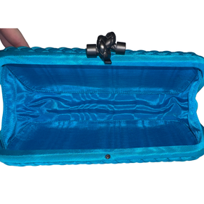 Bottega Veneta Satin Intreccio Impero Ayers Stretch Knot Clutch