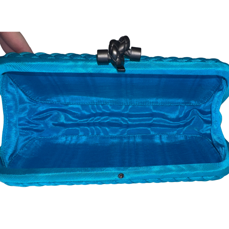 Bottega Veneta Satin Intreccio Impero Ayers Stretch Knot Clutch