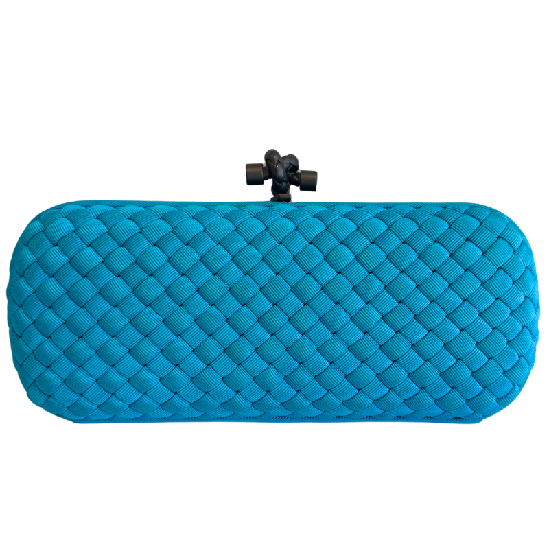 Bottega Veneta Satin Intreccio Impero Ayers Stretch Knot Clutch