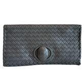 Bottega Veneta Lambskin Nappa Intrecciato Turn Lock Clutch
