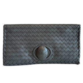 Bottega Veneta Lambskin Nappa Intrecciato Turn Lock Clutch