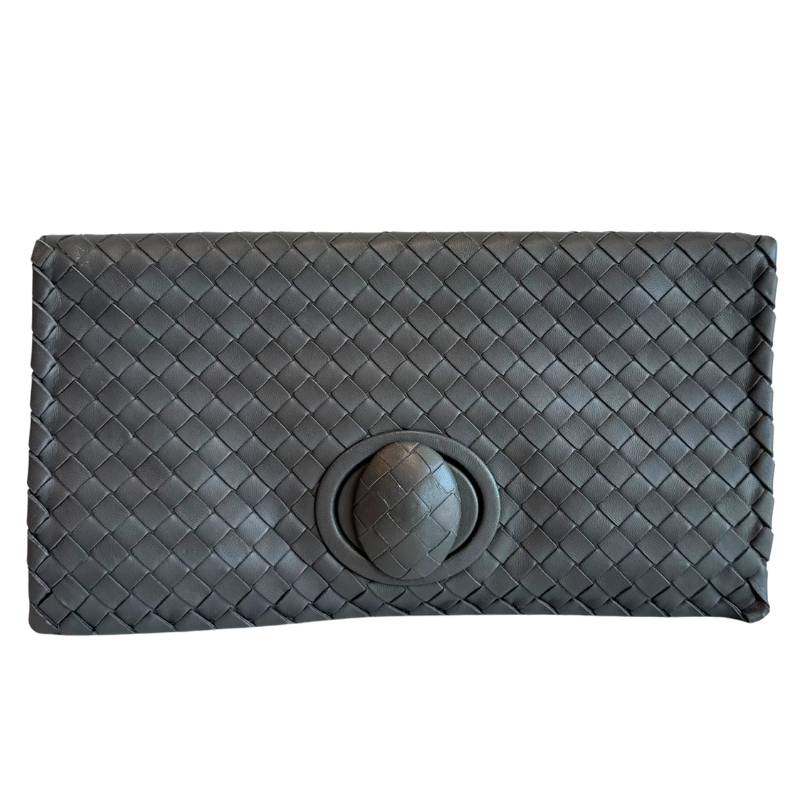 Bottega Veneta Lambskin Nappa Intrecciato Turn Lock Clutch