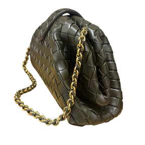 Bottega Veneta Nappa Intrecciato The Lauren 1980 Clutch With Chain