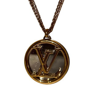 Louis Vuitton Mixed Metal Necklace&nbsp;  Long Pendent Necklace  LV Pendent  Silver and Gold-Toned Chain&nbsp;