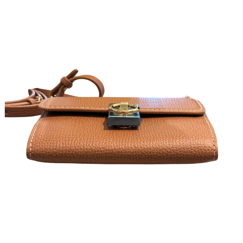Bottom of Polene Number Seven Mini Crossbody Wallet on a White Background. 