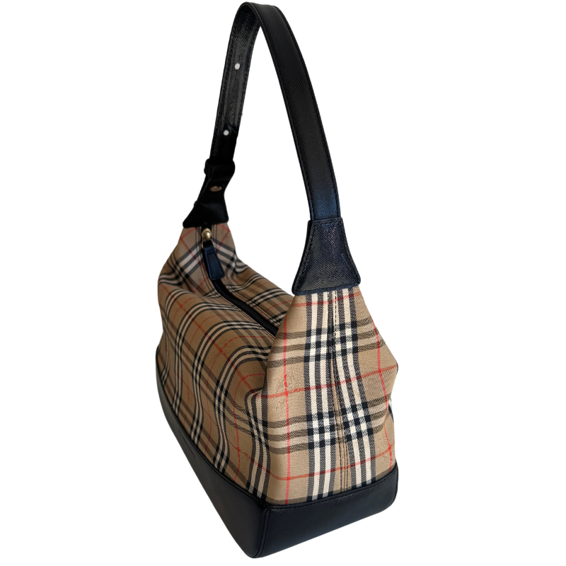 Burberry Nova Check Hobo Shoulder Bag