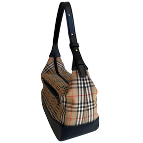 Burberry Nova Check Hobo Shoulder Bag