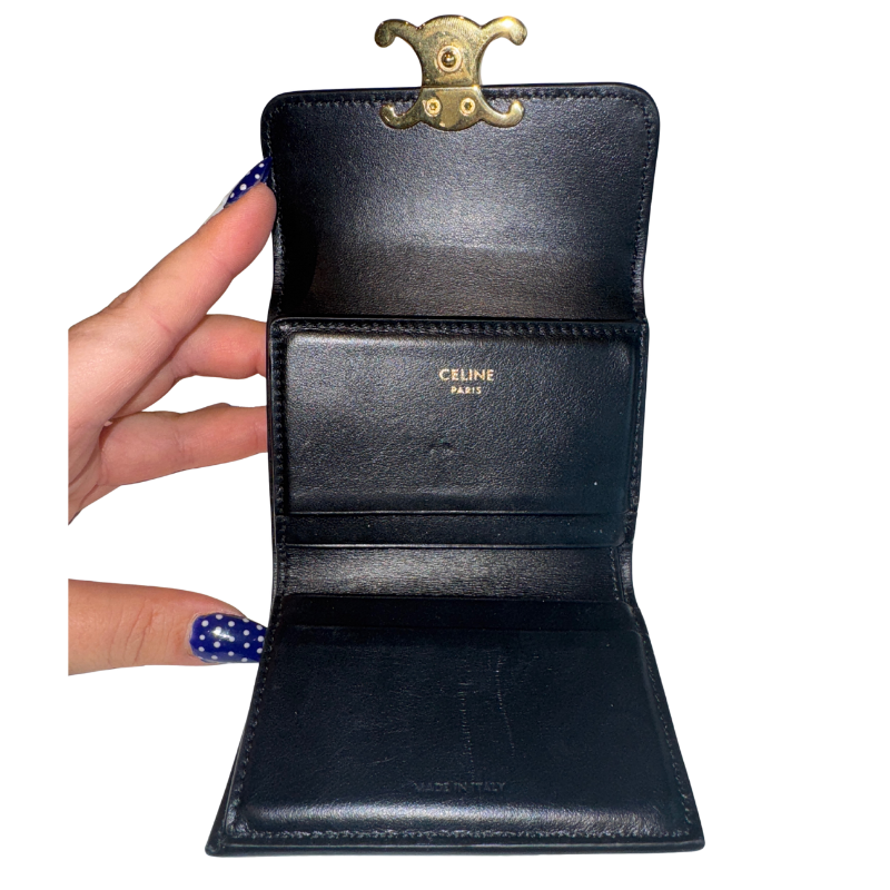 Celine Triomphe Tri-Fold Compact Wallet