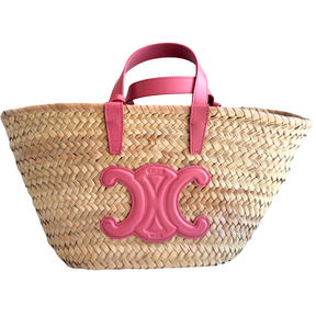 Celine Raffia Triomphe Teen Panier Tote