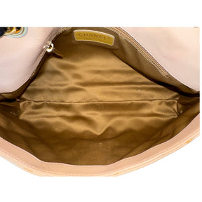 Chanel Two Tone Lambskin Quilted East West Flap Bag