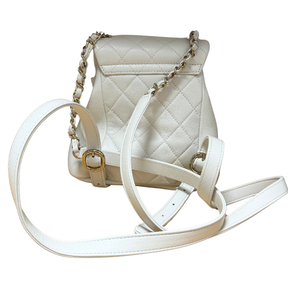 Chanel Shiny Caviar Leather Duma Pockets Drawstring Small Backpack