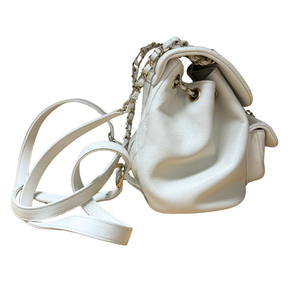 Chanel Shiny Caviar Leather Duma Pockets Drawstring Small Backpack