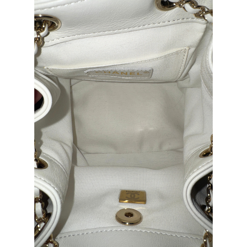 Chanel Shiny Caviar Leather Duma Pockets Drawstring Small Backpack