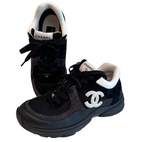 Chanel Mesh, Suede, & Grained Leather CC Sneakers