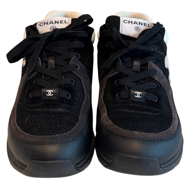 Chanel Mesh, Suede, & Grained Leather CC Sneakers