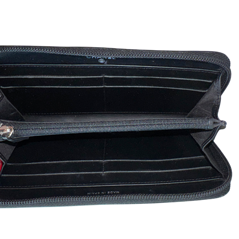 Chanel Timeless CC Caviar Zip Around Wallet