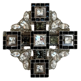 Chanel Crystal Baguette Maltese Cross Pin Brooch