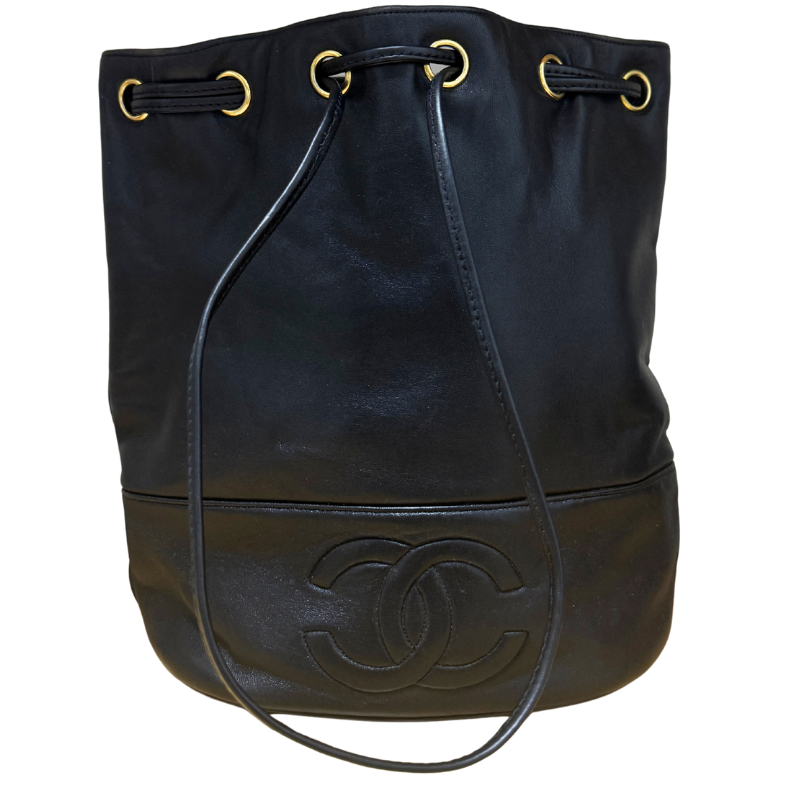 Chanel Vintage CC Drawstring Bucket Bag