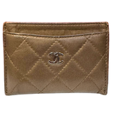 Chanel Iridescent Bronze Interlocking CC Card Holder