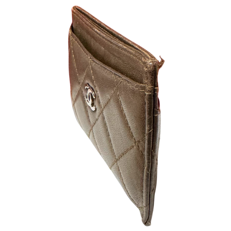 Chanel Iridescent Bronze Interlocking CC Card Holder