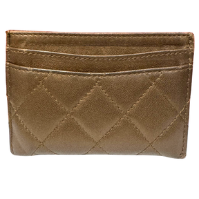 Chanel Iridescent Bronze Interlocking CC Card Holder