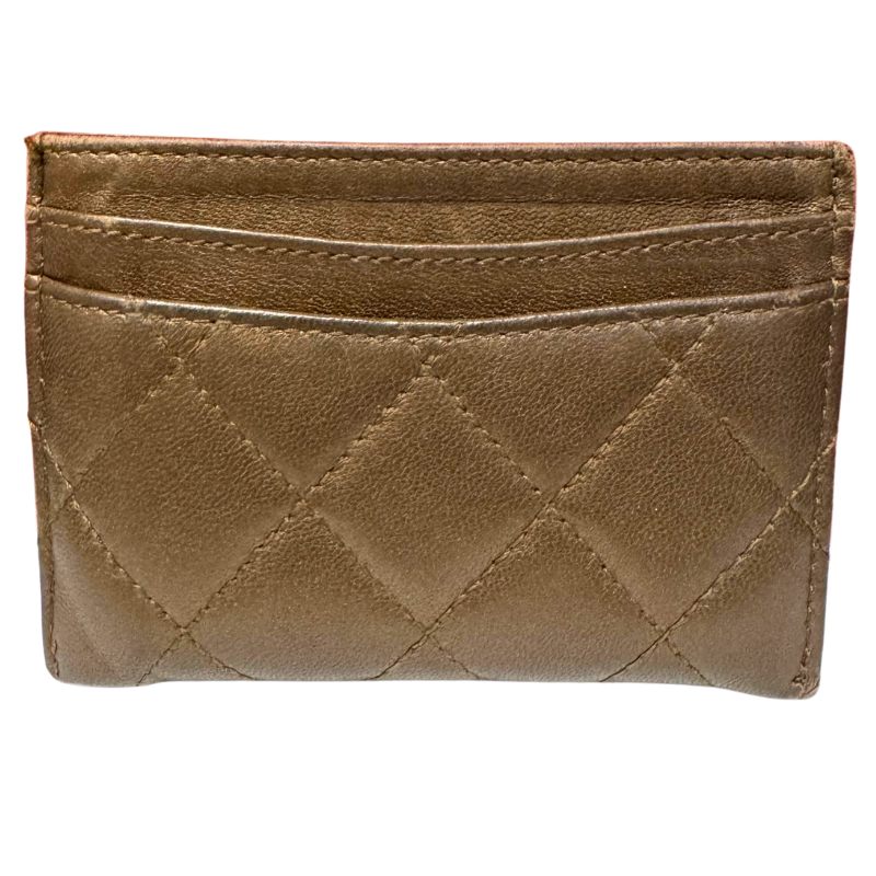 Chanel Iridescent Bronze Interlocking CC Card Holder