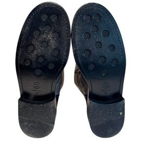 Chanel 2022 Leather Mid-Calf Combat Boots