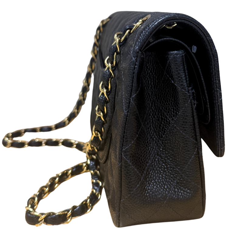 Chanel Quilted Caviar Leather Medium Classic Double Flap Bag
