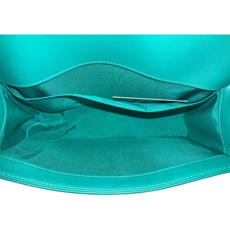 Chanel Green Chevron Stitch Medium Boy Bag