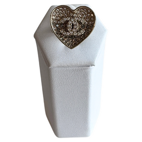 Chanel Crystal Heart CC Ring