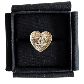 Chanel Crystal Heart CC Ring