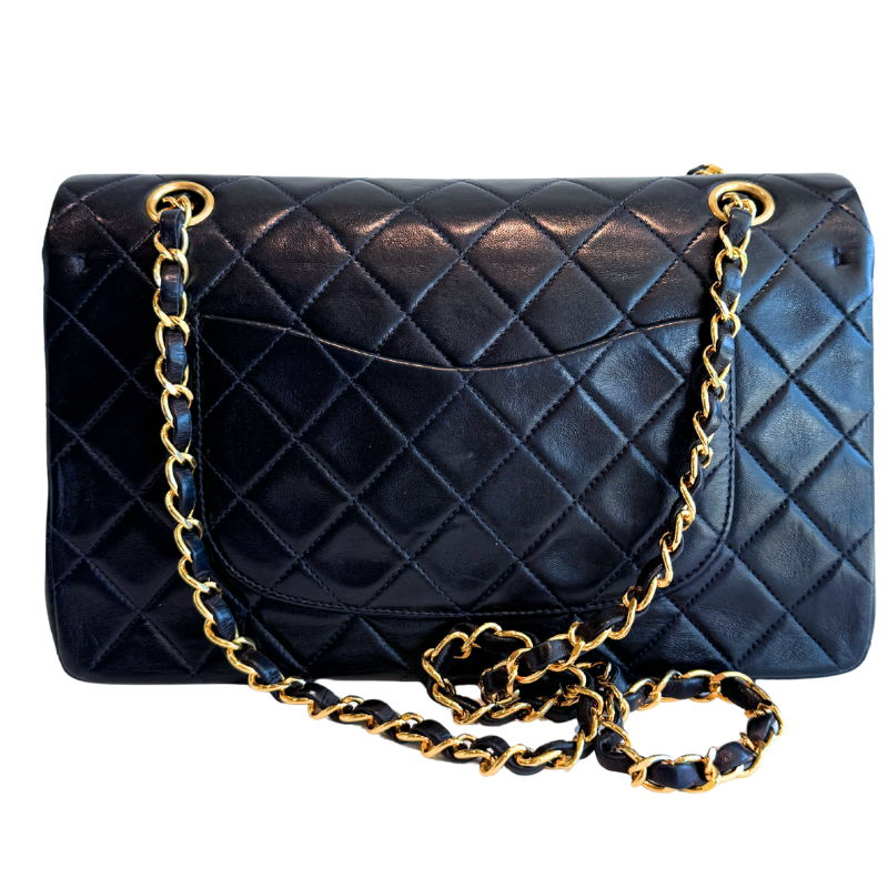 Chanel Midnight Blue Matelasse Classic Medium Double Flap