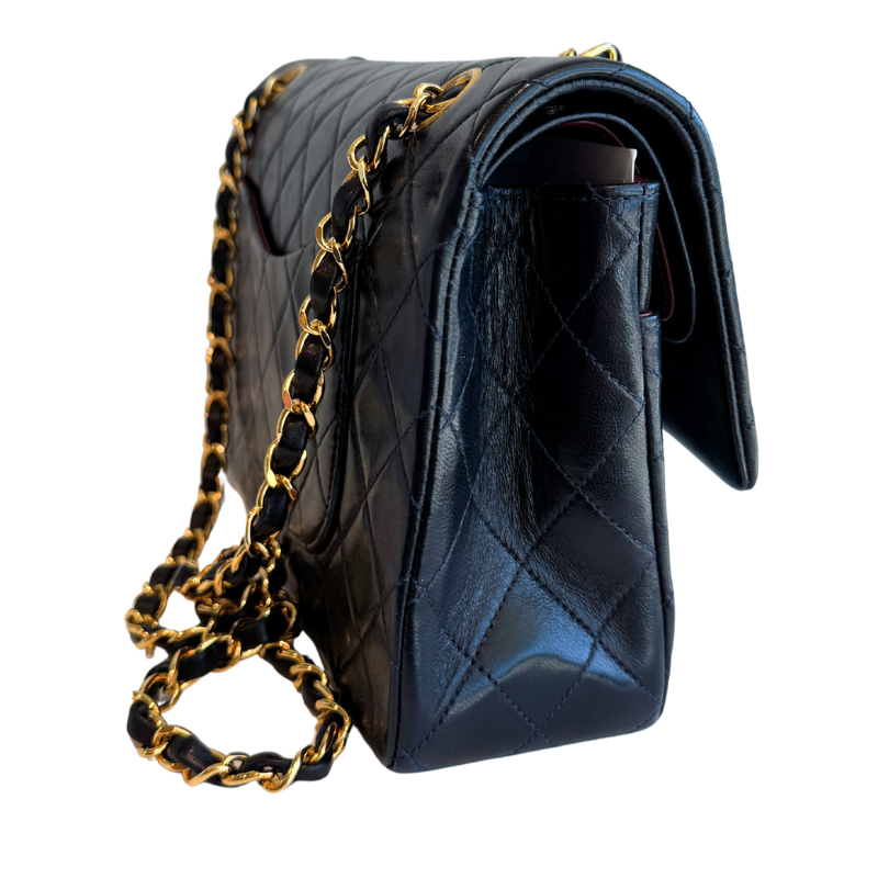 Chanel Midnight Blue Matelasse Classic Medium Double Flap