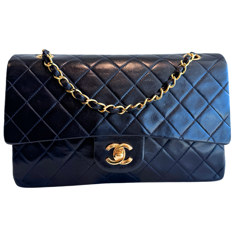 Chanel Midnight Blue Matelasse Classic Medium Double Flap