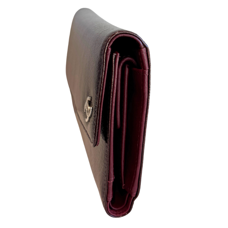 Chanel Patent Bi-Fold Long Wallet