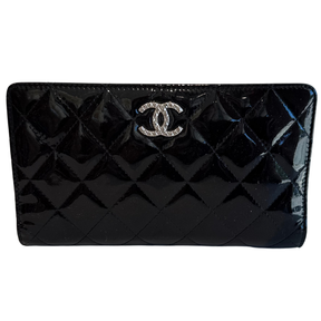 Chanel Quilted Patent Leather Bi-Fold Wallet