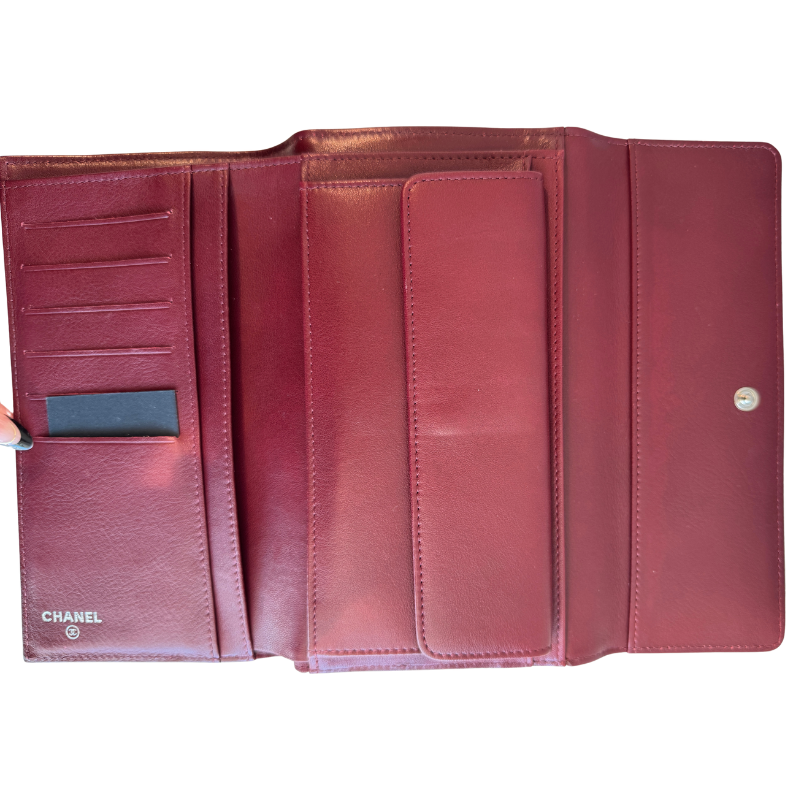 Chanel Patent Bi-Fold Long Wallet