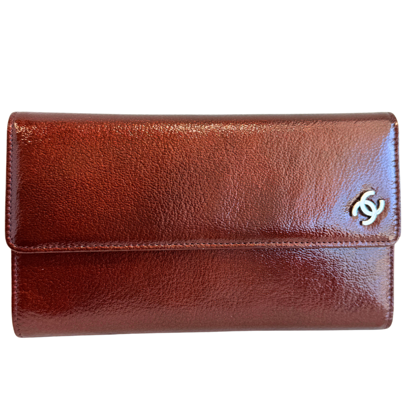 Chanel Patent Bi-Fold Long Wallet