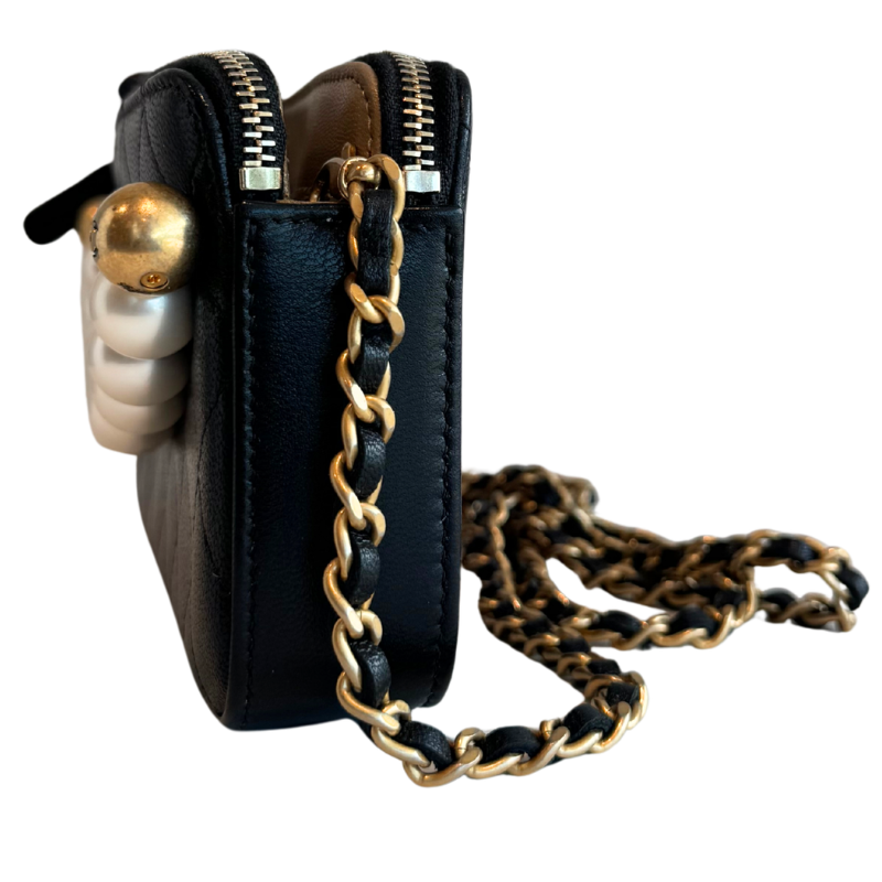 Chanel Chic Pearls Double Zip Wallet On Chain