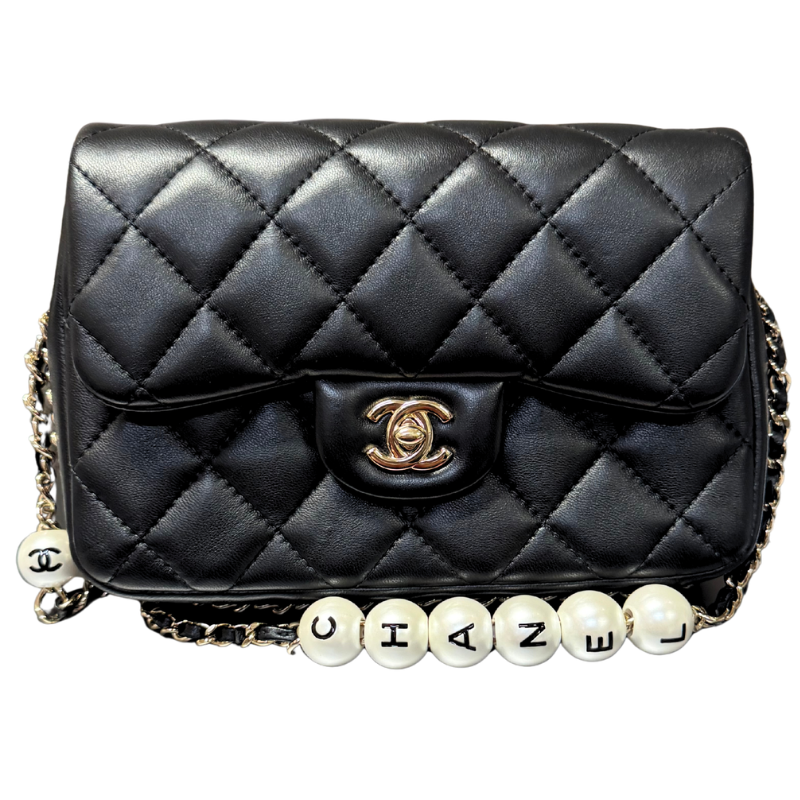 Chanel Lambskin Leather My Precious Pearl Small Flap Bag