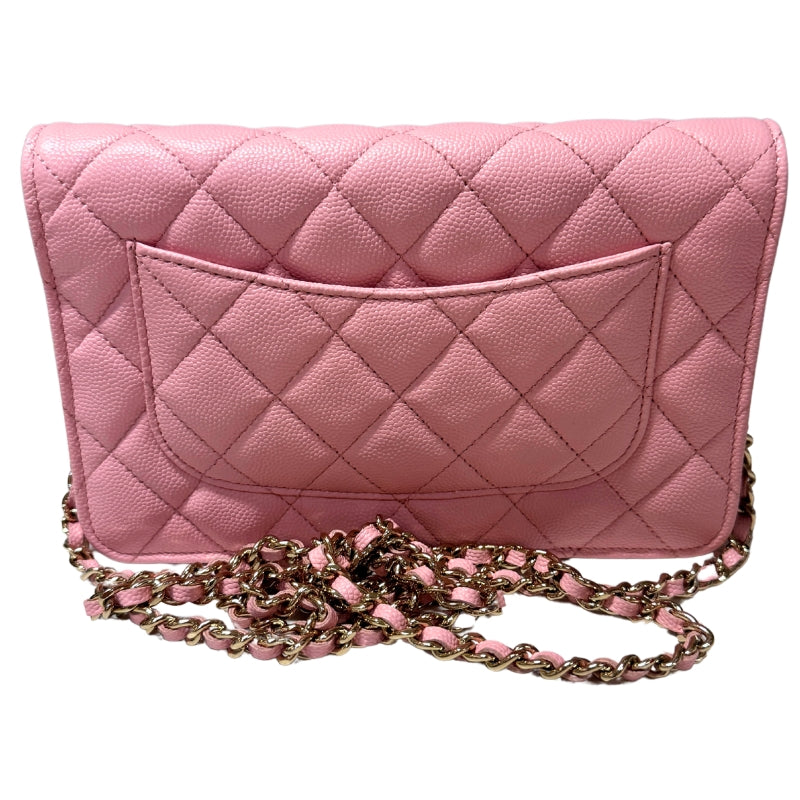 Chanel Caviar Leather Quilted Wallet On Chain
