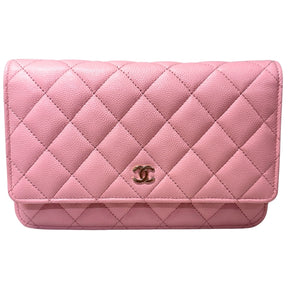 Chanel Caviar Leather Quilted Wallet On Chain