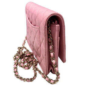 Chanel Caviar Leather Quilted Wallet On Chain