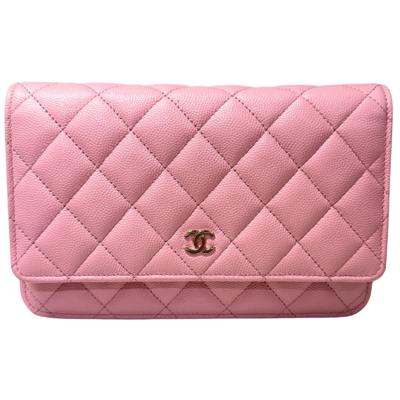 Chanel Caviar Leather Quilted Wallet On Chain
