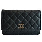 Chanel Quilted Caviar Leather Wallet On Chain