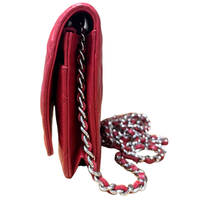 Chanel Lambskin Leather Quilted Wallet On Chain