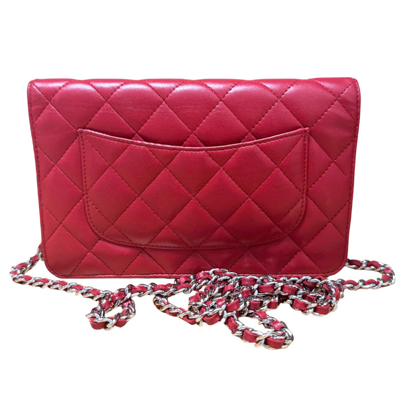 Chanel Lambskin Leather Quilted Wallet On Chain