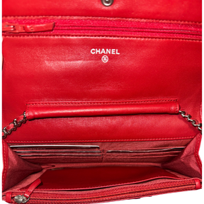 Chanel Lambskin Leather Quilted Wallet On Chain